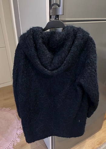 Kürklü Mavi Midi peluş kaban - Görsel 5