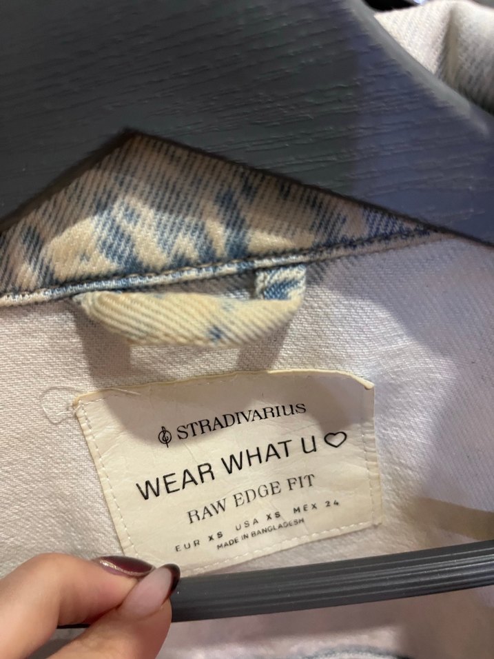 mavi Düğmeli Kadın Denim Ceket stradivarius - Görsel 3