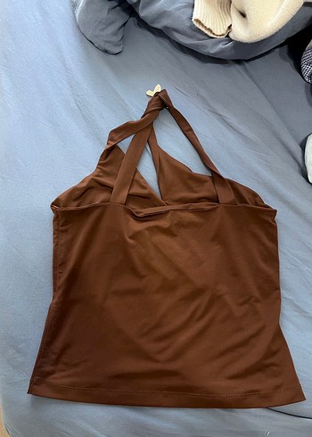 Kahverengi Askısız Kemer Detaylı Kadın Atlet - Görsel 4