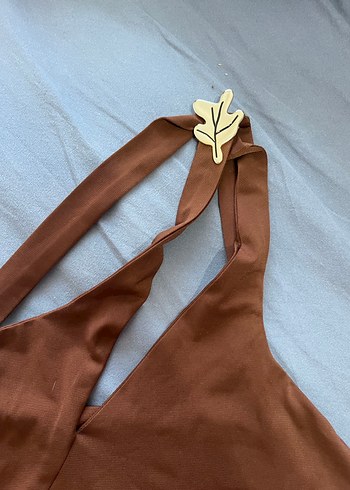 Kahverengi Askısız Kemer Detaylı Kadın Atlet - Görsel 2