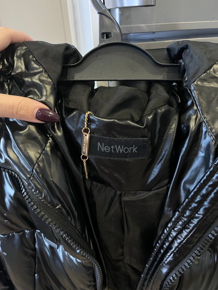 Siyah Deri Fermuarlı Kadın Mont network - Görsel 2