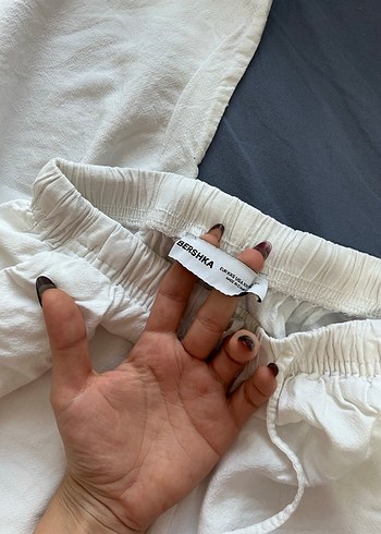 Beyaz Rahat Kesim Keten Pantolon - Görsel 4