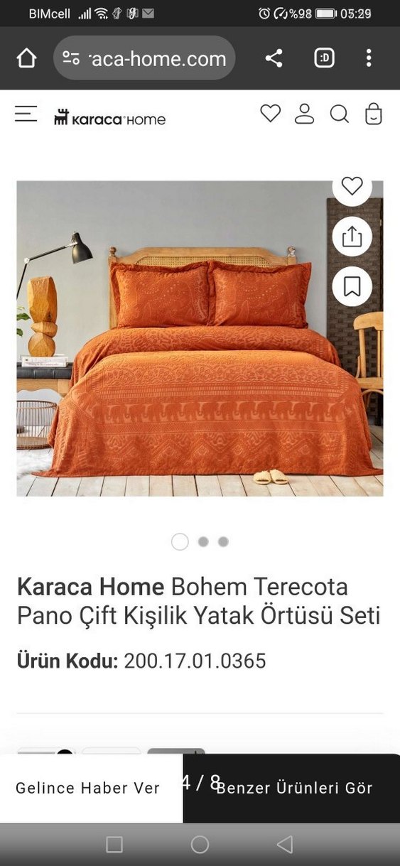 Karaca sıfır çift kişilik yatak örtüsü - Görsel 3