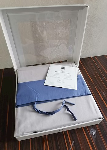 Karaca çift kişilik Gri ve Mavi Baskılı Nevresim Takımı - Görsel 3