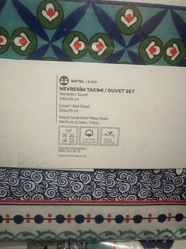 Karaca Home Aina Lacivert %100 Pamuk Nevresim Takımı - Görsel 4