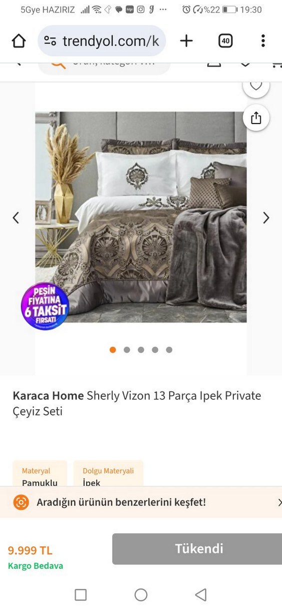 Karaca Home Sherly 13 Parça Gri Desenli Yatak Seti - Görsel 2