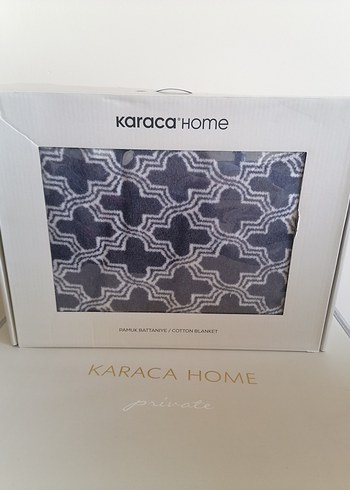 Karaca Home Mavi Desenli Pamuklu Battaniye - Görsel 3