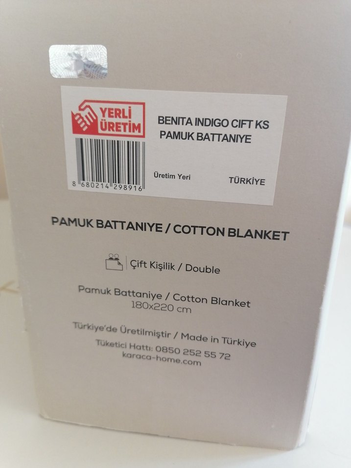 Karaca Home Mavi Desenli Pamuklu Battaniye - Görsel 2