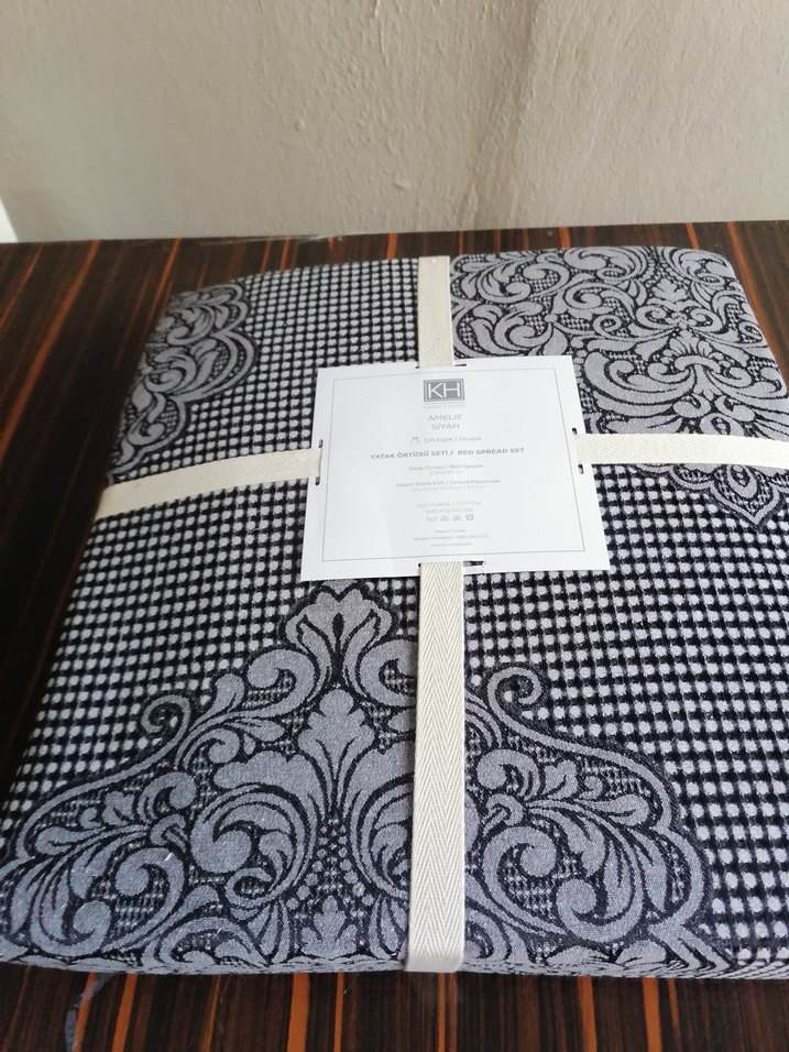 Karaca sıfır çift kişilik yatak örtüsü seti - Görsel 5
