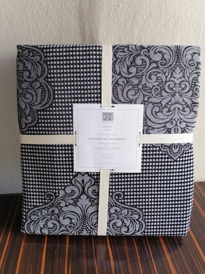 Karaca sıfır çift kişilik yatak örtüsü seti - Görsel 2