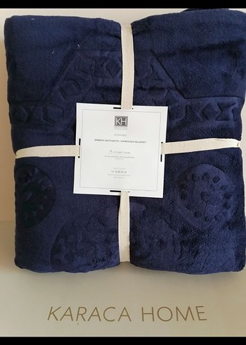 Lacivert Desenli Karaca Home Battaniye - Görsel 4