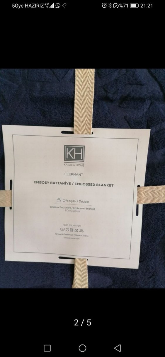 Lacivert Desenli Karaca Home Battaniye - Görsel 2