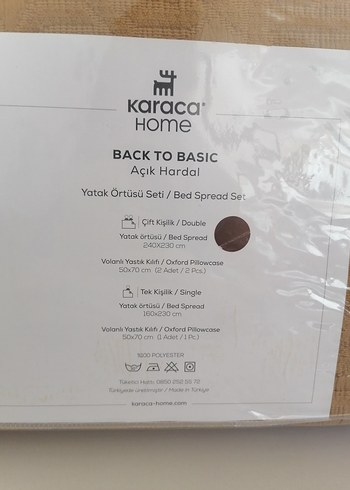 Beden Karaca sıfır çift kişilik yatak örtüsü