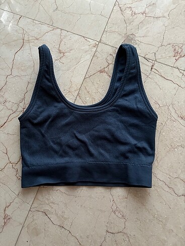 xs Beden İkili Fitilli Crop Pembe Mavi Crop