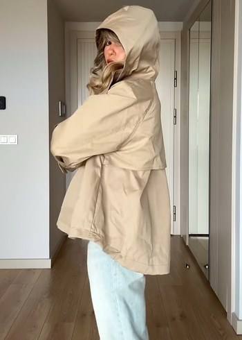 s Beden Bej pull bear kapüşonlu ceket