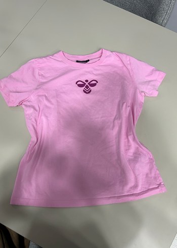 Pembe Baskılı Kısa Kollu Kadın Tişört
