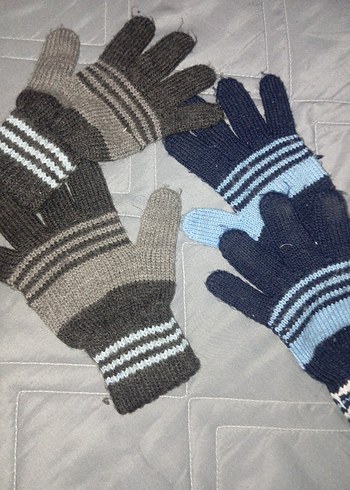 Erkek Çocuk Eldiven Gri ve Lacivert - Görsel 2