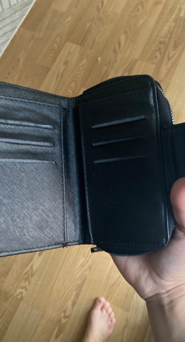 Siyah Fermuarlı Deri Kadın Cüzdan - Görsel 3