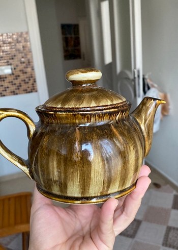 Koyu Bej Seramik Demlik - Görsel 2