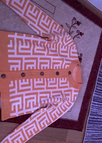 Düğmeli Uzun Kahverengi Kadın Hırka - Görsel 2