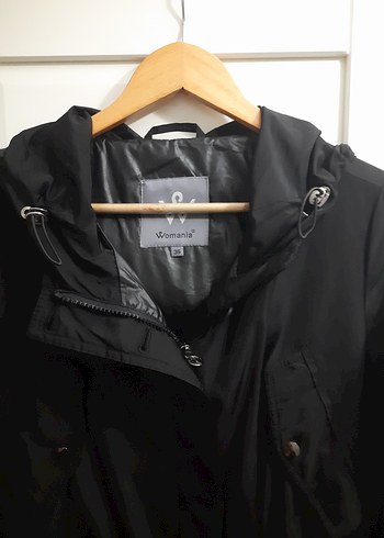 Bayan Siyah Uzun Kuşaklı Yağmurluk - Görsel 7