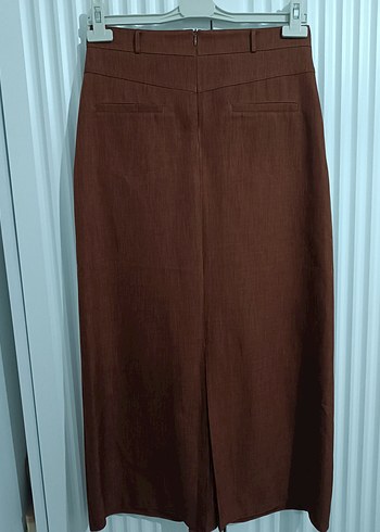 Düğmeli Kahverengi Uzun Etek - Görsel 2