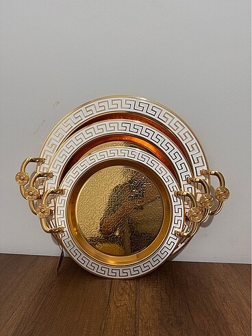 3lü tepsi gold