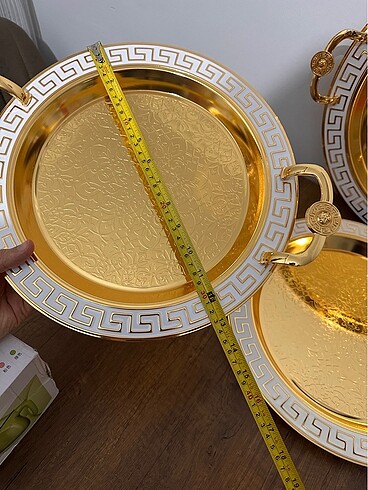 Beden Renk 3lü tepsi gold