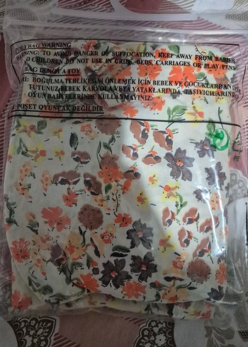 Çiçek Desenli Çok Renkli emzirme örtüsü - Görsel 2