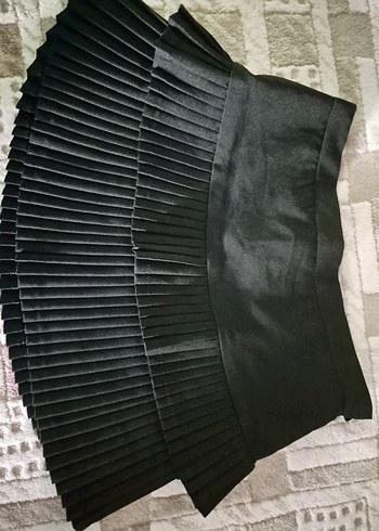 Piliseli Siyah Uzun  Etek - Görsel 3