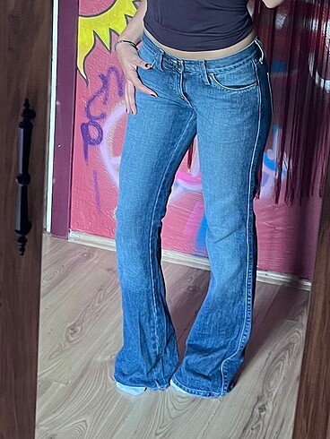 Mavi Jeans ispanyol paca mavi dusuk bel pantolon