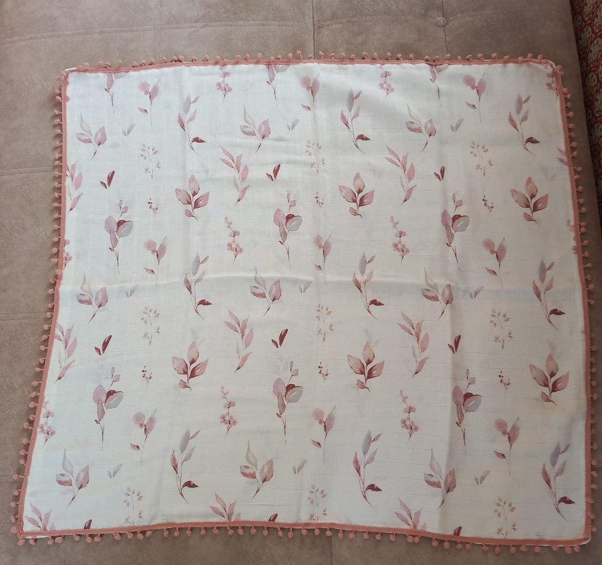 çift katlı müslin ponponlu Bebek örtüsü - Görsel 2