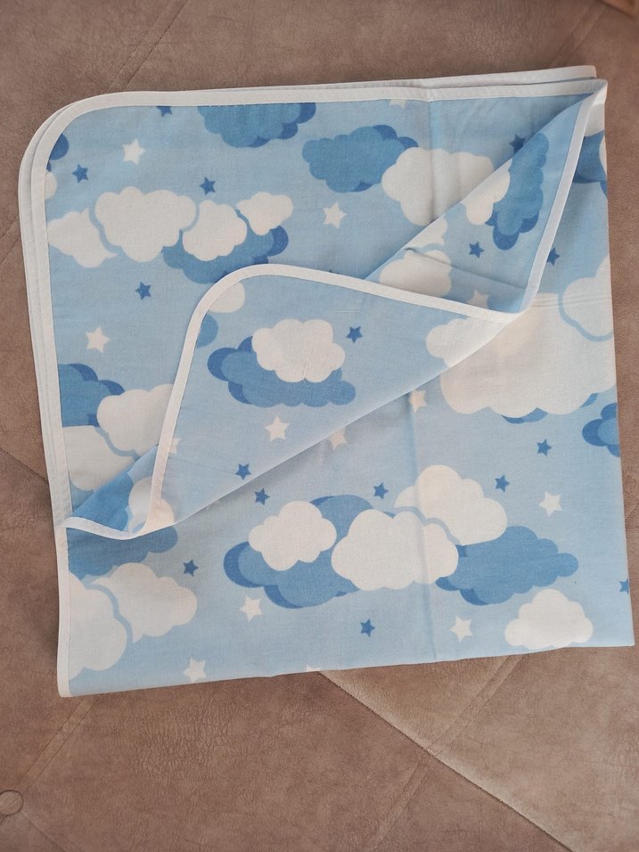 Bebekler için mavi bulut desenli battaniye - Görsel 2