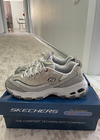 38 Beden gri Renk Gri Skechers Kadın Spor Ayakkabı Velcro