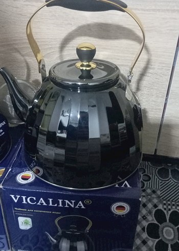 Siyah Emaye Çaydanlık Seti biri 2 lt diğeri 3 litre - Görsel 3