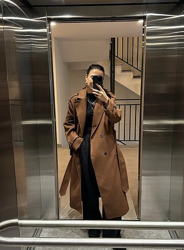 Zara kaşmir kahverengi kaban
