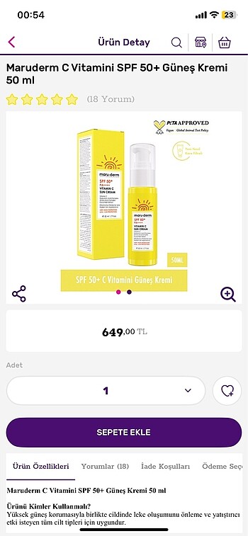 L'Oréal Paris Maruderm C vitaminli güneş kremi