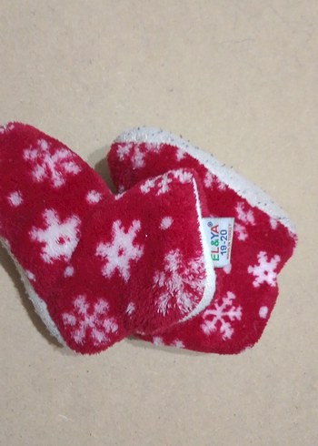 Kız Çocuk Kırmızı Nakışlı Sıcak Ev Terliği - Görsel 5