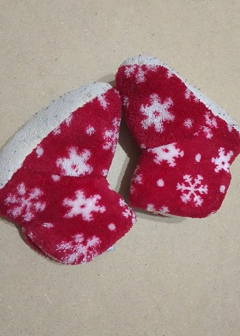 Kız Çocuk Kırmızı Nakışlı Sıcak Ev Terliği - Görsel 2