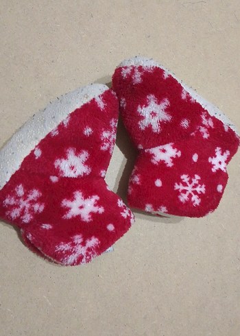 Kız Çocuk Kırmızı Nakışlı Sıcak Ev Terliği - Görsel 3