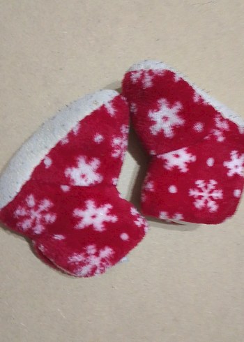 Kız Çocuk Kırmızı Nakışlı Sıcak Ev Terliği - Görsel 4