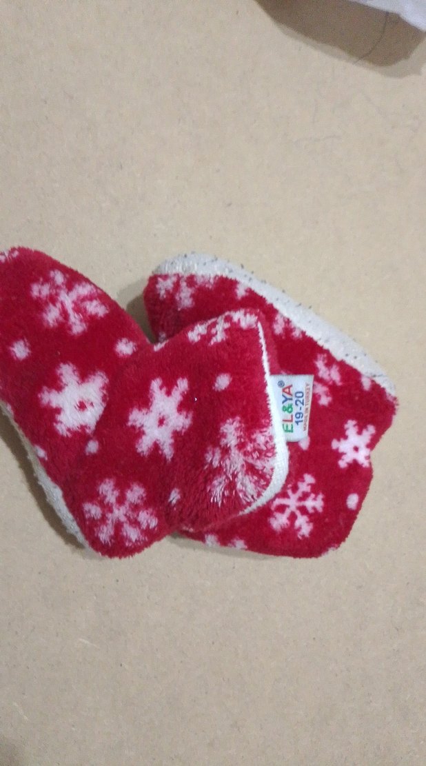 Kız Çocuk Kırmızı Nakışlı Sıcak Ev Terliği - Görsel 5