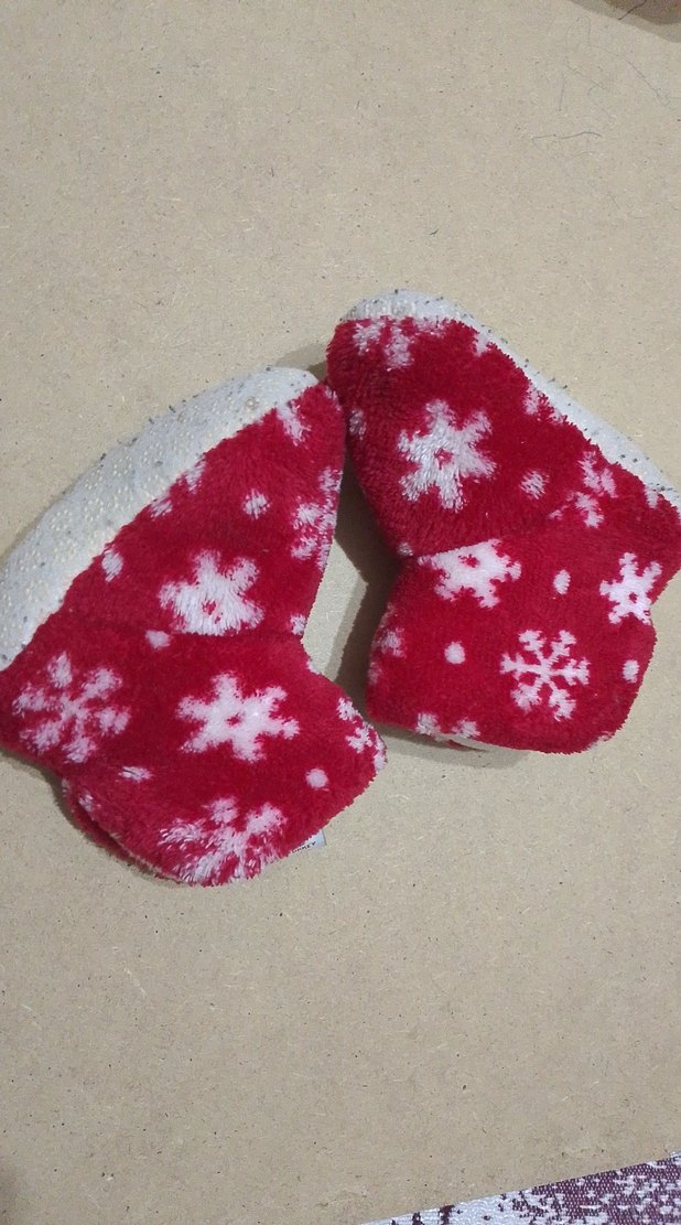 Kız Çocuk Kırmızı Nakışlı Sıcak Ev Terliği - Görsel 2