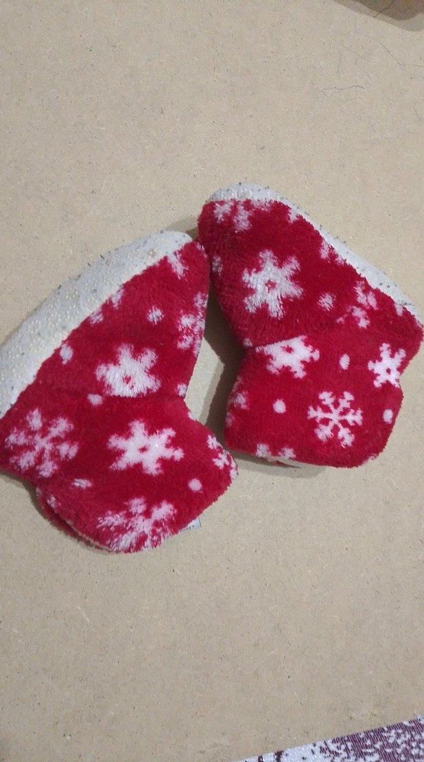 Kız Çocuk Kırmızı Nakışlı Sıcak Ev Terliği - Görsel 3