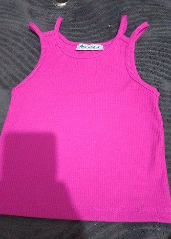 Kız Çocuk Pembe Askılı Basic Atlet - Görsel 5