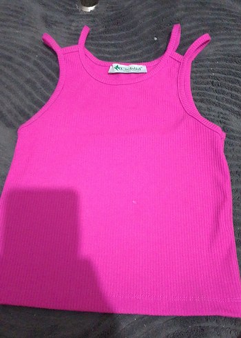 Kız Çocuk Pembe Askılı Basic Atlet - Görsel 6