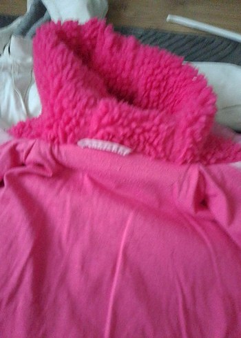 Düğmeli fermuarlı Pembe Kız bebek Mont - Görsel 6