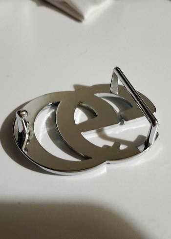 Kadın Parlak Gri Metal Tokalı Kemer - Görsel 9