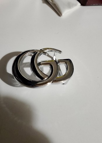 Kadın Parlak Gri Metal Tokalı Kemer - Görsel 3