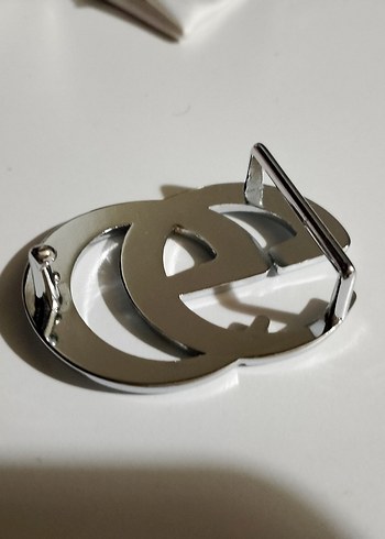 Kadın Parlak Gri Metal Tokalı Kemer - Görsel 8